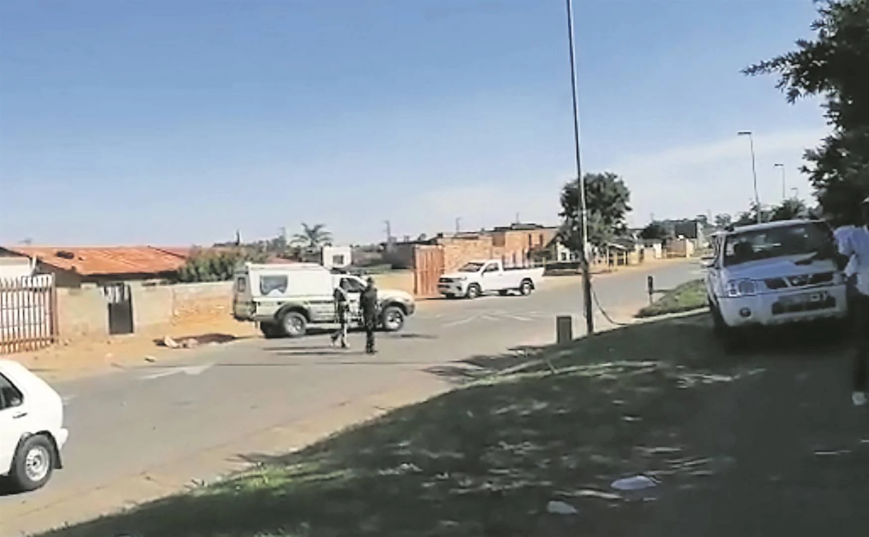Police at the scene of the shooting incident in Tembisa.