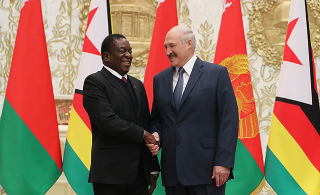 Zimbabwean President ED Mnangagwa with his Belarusian counterpart President Alexander Lukashenko
