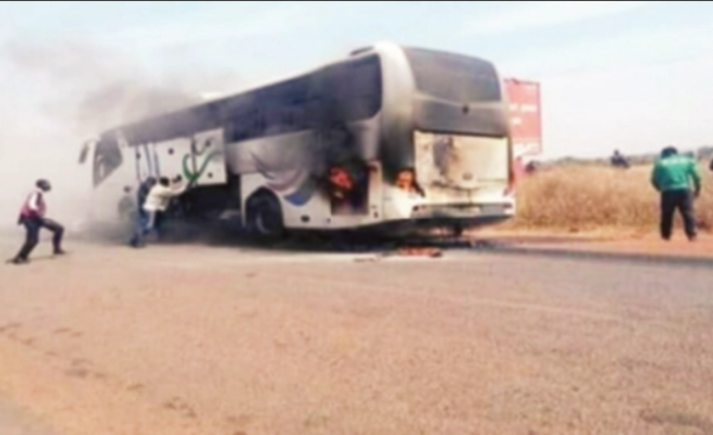 Ten people were killed and several injured when their bus hit a roadside bomb