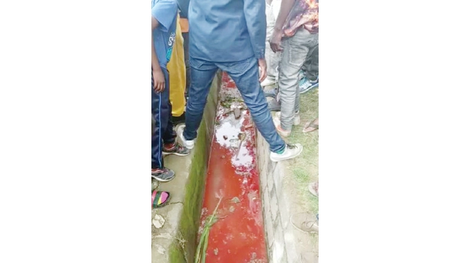 Mabvuku residents scramble to see 'blood" endlessly flowing in a trench