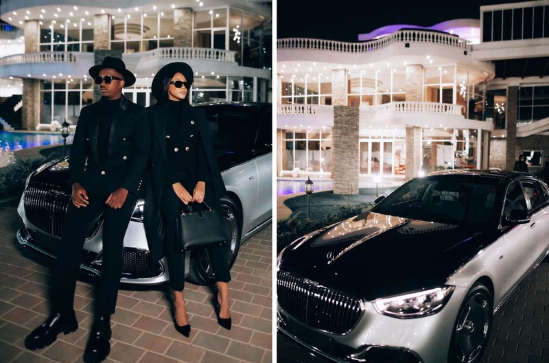 Andile Mpisane showed off his latest luxury car – a Mercedes Maybach S Class. Images via Instagram @andilempisane10
