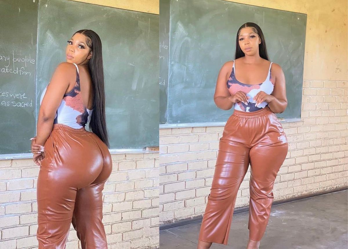 Lulu Menziwa in leather pants. Images via Twitter