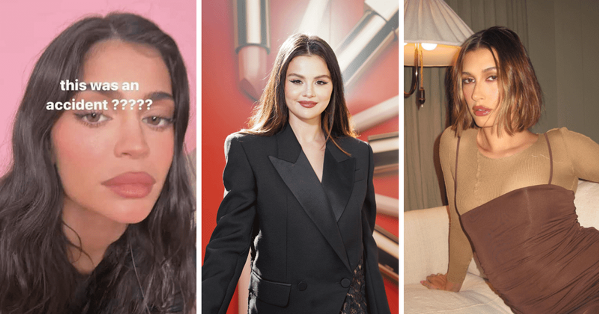 Kylie Jenner denies shading Selena Gomez over her eyebrows post (Presley Ann/Getty Images for Rare Beauty, Instagram/@Kyliejenner,@haileybieber)