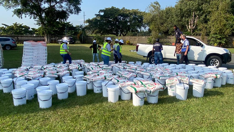 100 food parcels were donated to the people that were directly and indirectly affected by the recent devastating floods that hit Durban and some parts of the province last month. Picture: Supplied