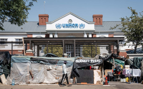 Tents of asylum seekers outside the United Nations Human Rights Council offices in Pretoria. Picture: Jacques Nelles/Eyewitness News