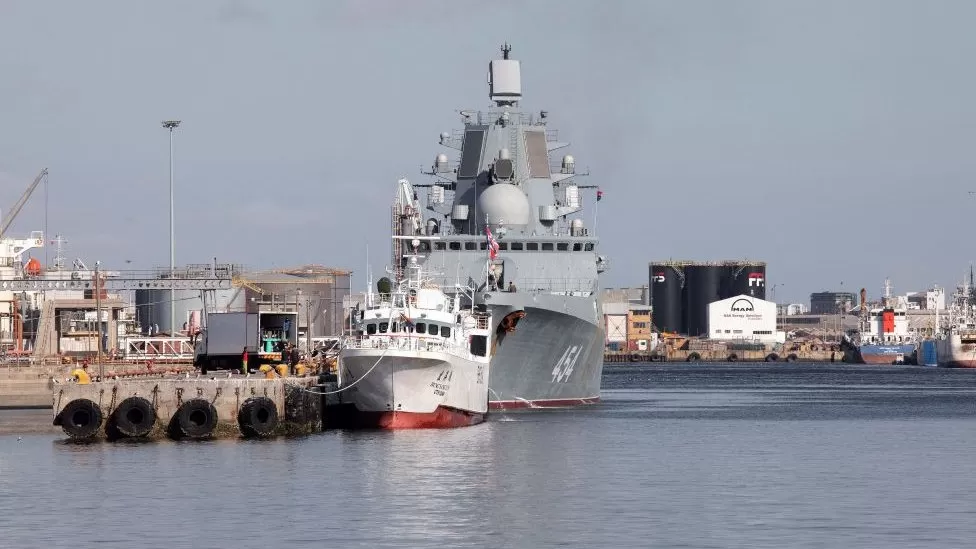 A Russian fleet was sent to South Africa for naval exercises in February, led by the Admiral Gorshkov warship
