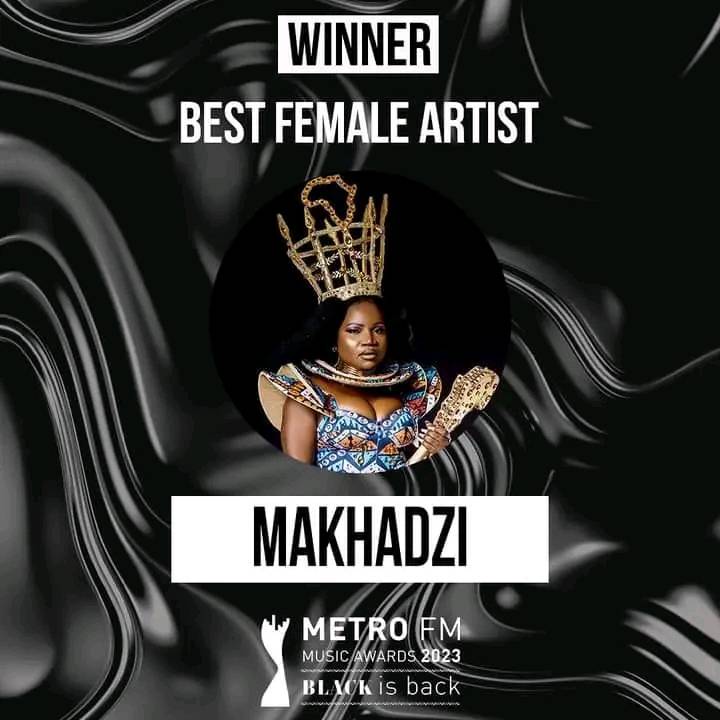 Makhadzi wins Best Female Artist At Metro FM Awards