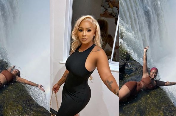 Boity Thulo defies death at the Devil's pool in Victoria Falls