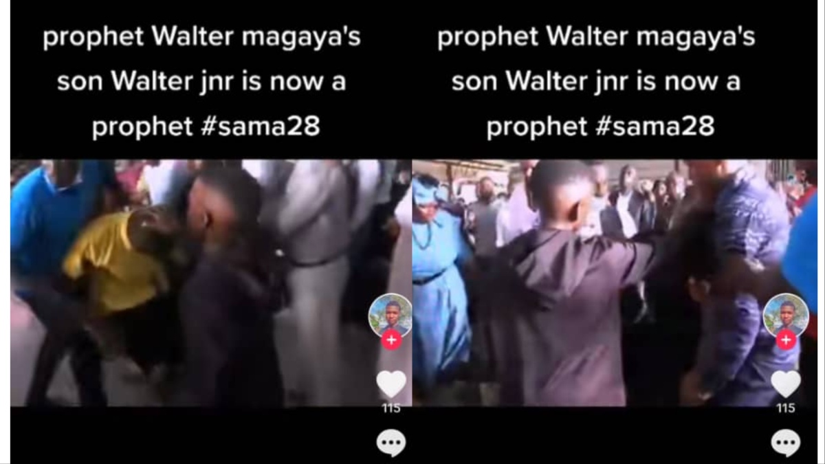 Prophet Walter Magaya shows off his son casting out demons (Watch)