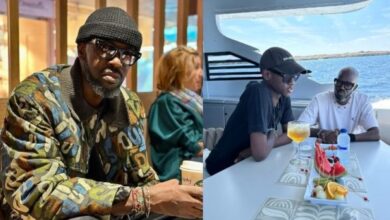 Social media fans have been puzzled by a picture of Nkosinathi Innocent Maphumulo (now more commonly known as Black Coffee) sitting with his hands clearly clasped together.