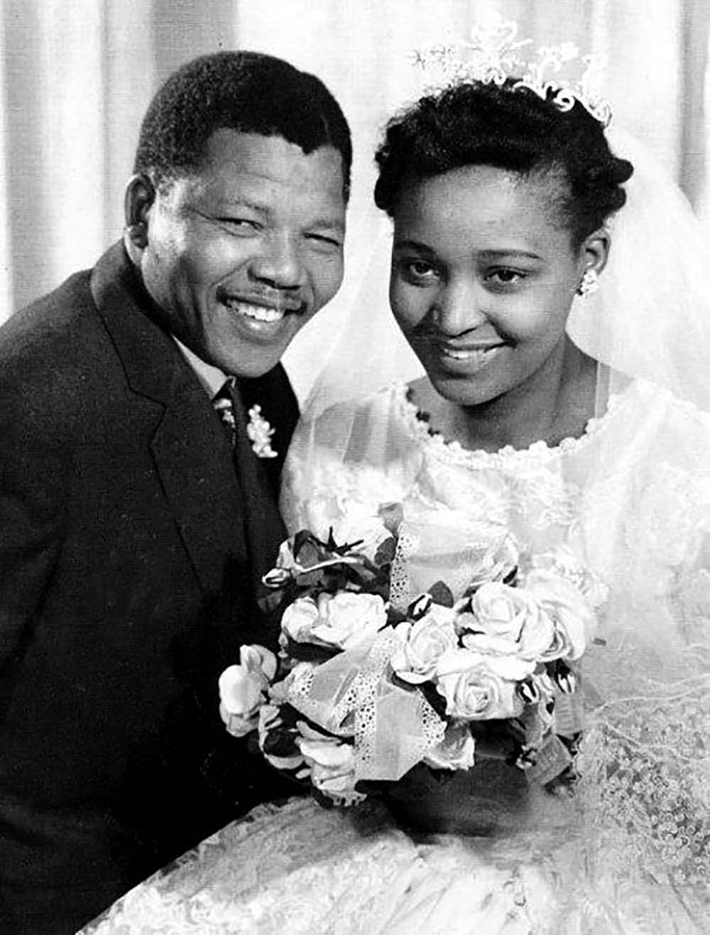 Nelson and Winnie Mandela at their wedding, June 14, 1958Public domain image