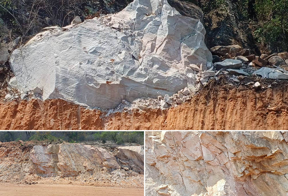 The lithium ore found by road construction workers when they worked near the foot of a range of mountains near Ngundu