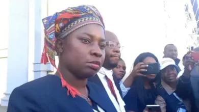 Former cabinet Minister Saviour Kasukuwere's spokesperson Jaqueline Sande who is also a legal practitioner (Screengrab from video by ZimLive.com)