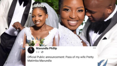 Just five days after her wedding unfolded like a dream – laughter echoing through opulent halls, love radiating in every stolen glance – A young South African lady simply known as Pretty Matimba Mavundla’s perished in a gory accident. Matimba, known for her infectious smile and unwavering kindness, had painted her life with a rich tapestry of dreams and ambitions. On December 19th, Philip announced on his Facebook account that he had just married Pretty. He shared beautiful wedding pictures of themselves. Captioning the pictures, It’s evident that they were long-time lovers, having known each other since they were kids. However, barely a week after their enchanting beautiful fairytale wedding. Pretty died in a tragic car accident in Mpumalanga. Philip announced the sad news on his Facebook account. In a tragic and heartbreaking development, a woman from South Africa died Merely five days before her tragic passing, Pretty Matimba Mavundla joyfully tied the knot with her husband, Philip Mavundla, in a lavish wedding ceremony. On December 19th, Philip announced on his Facebook account that he had just married Pretty. He shared beautiful wedding pictures of themselves. It’s evident that they were long-time lovers, having known each other since they were kids. However, barely a week after their enchanting beautiful fairytale wedding. Pretty died in a tragic car accident in Mpumalanga. Philip announced the sad news on his Facebook account. “Official Public announcement: Pass of my wife Pretty Matimba Mavundla Dear Friends and Brethren, It is with a heavy heart and deepest sorrow that I announce the passing of my wife, PRETTY MATIMBA MAVUNDLA, who tragically lost her life in an accident that occurred in Mpumalanga on the 24th of December 2023. Let us honour the memory of Pretty by cherishing the beauty she brought into our lives, rather than mourning her loss. May her kindness and the inspiration she shared with us be a lasting reminder of a life well-lived. The memorial or funeral arrangements will be communicated to everyone as soon as the Family has finalized their decision.”