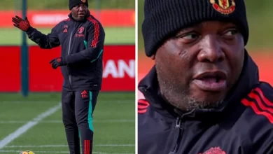 manchester united, benni mccarthy Manchester United coach Benni McCarthy has been trolled over his weight gain. Images via X: @manutd