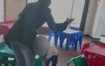 A video of a child being hit by a teacher because she vomited has caused outrage on social media. Image: Screengrab from the original video