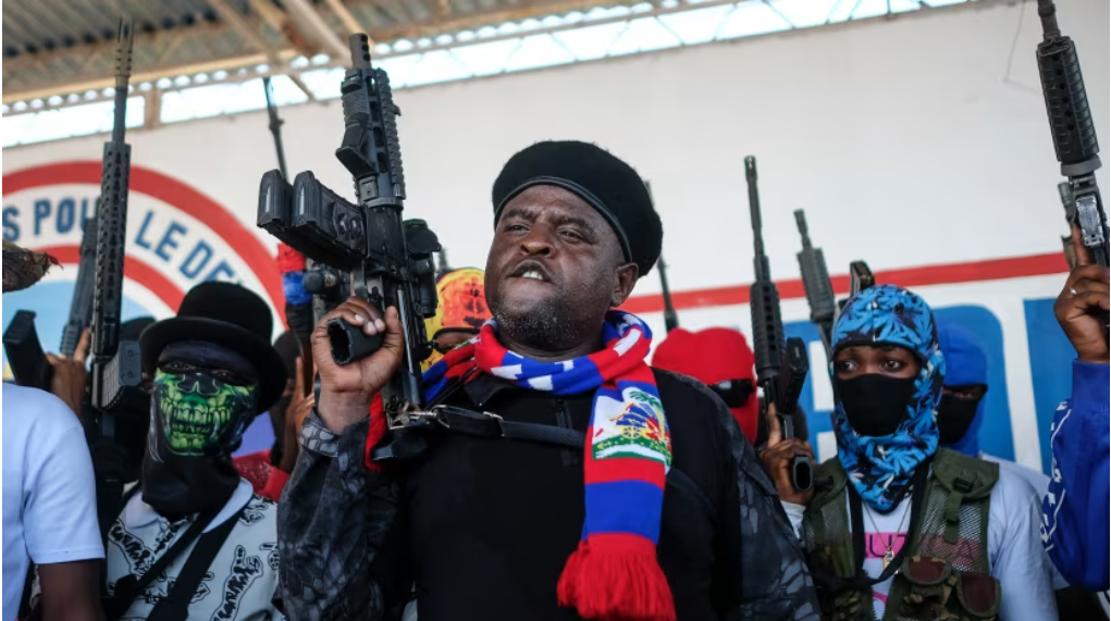 Jimmy Chérizier aka 'Barbecue' is one of Haiti's most powerful gang leaders and has stated 'the people will choose who will govern them'. Credit: AP