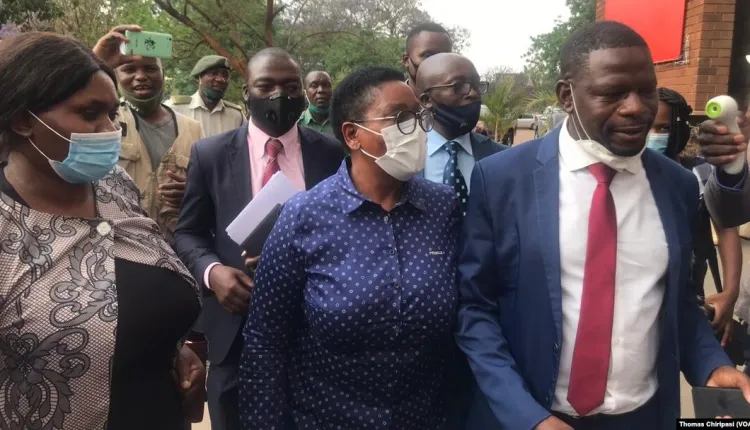 Henrietta Rushwaya who was convicted of attempting to smuggle six kilogrammes of gold worth US$330 000 out of the country three years ago making an appearance at the Harare Magistrates Court in November 2023 (Picture via Thomas Chiripasi - VOA)
